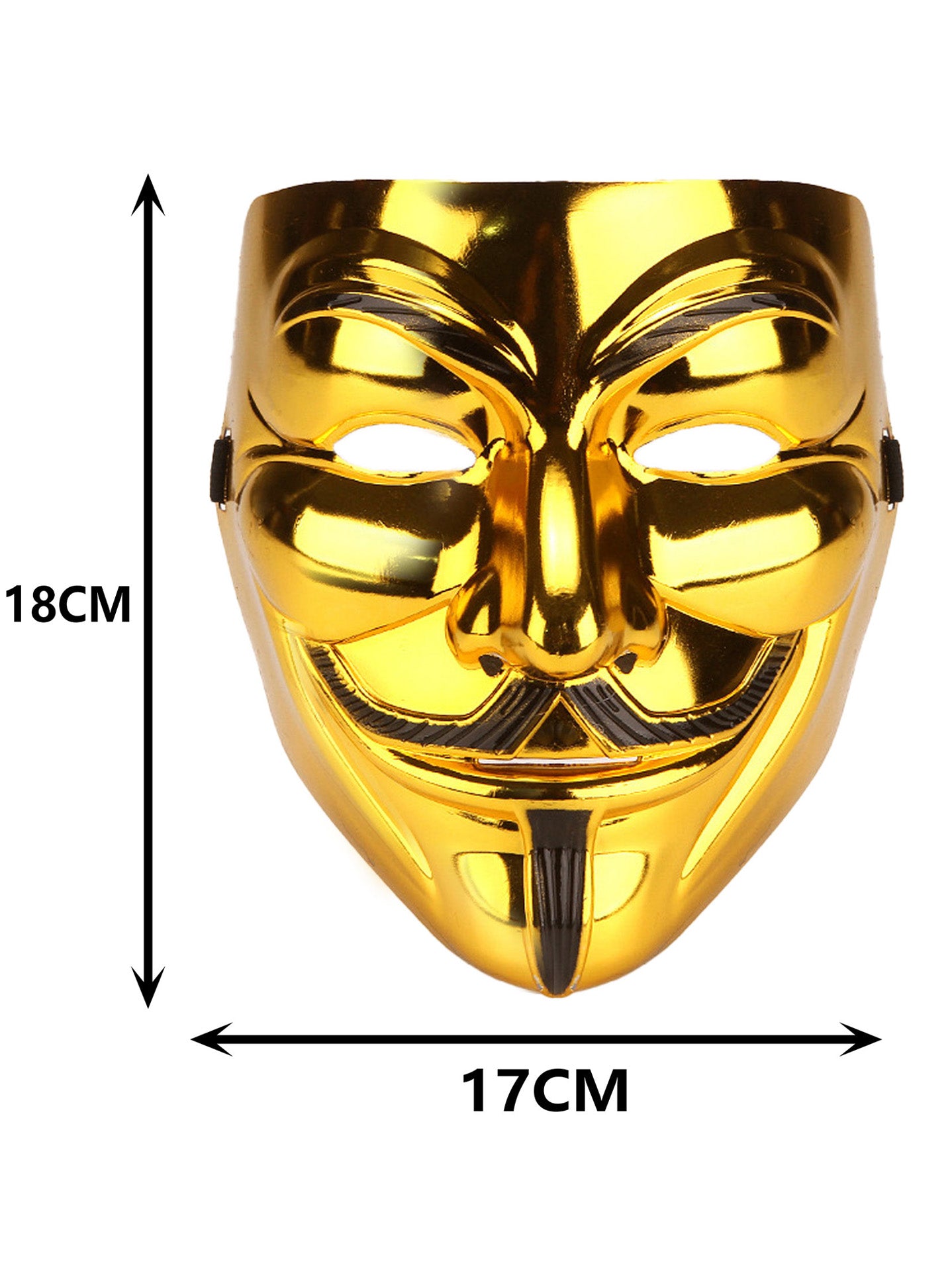 Máscara dorada estilo V de Vendetta