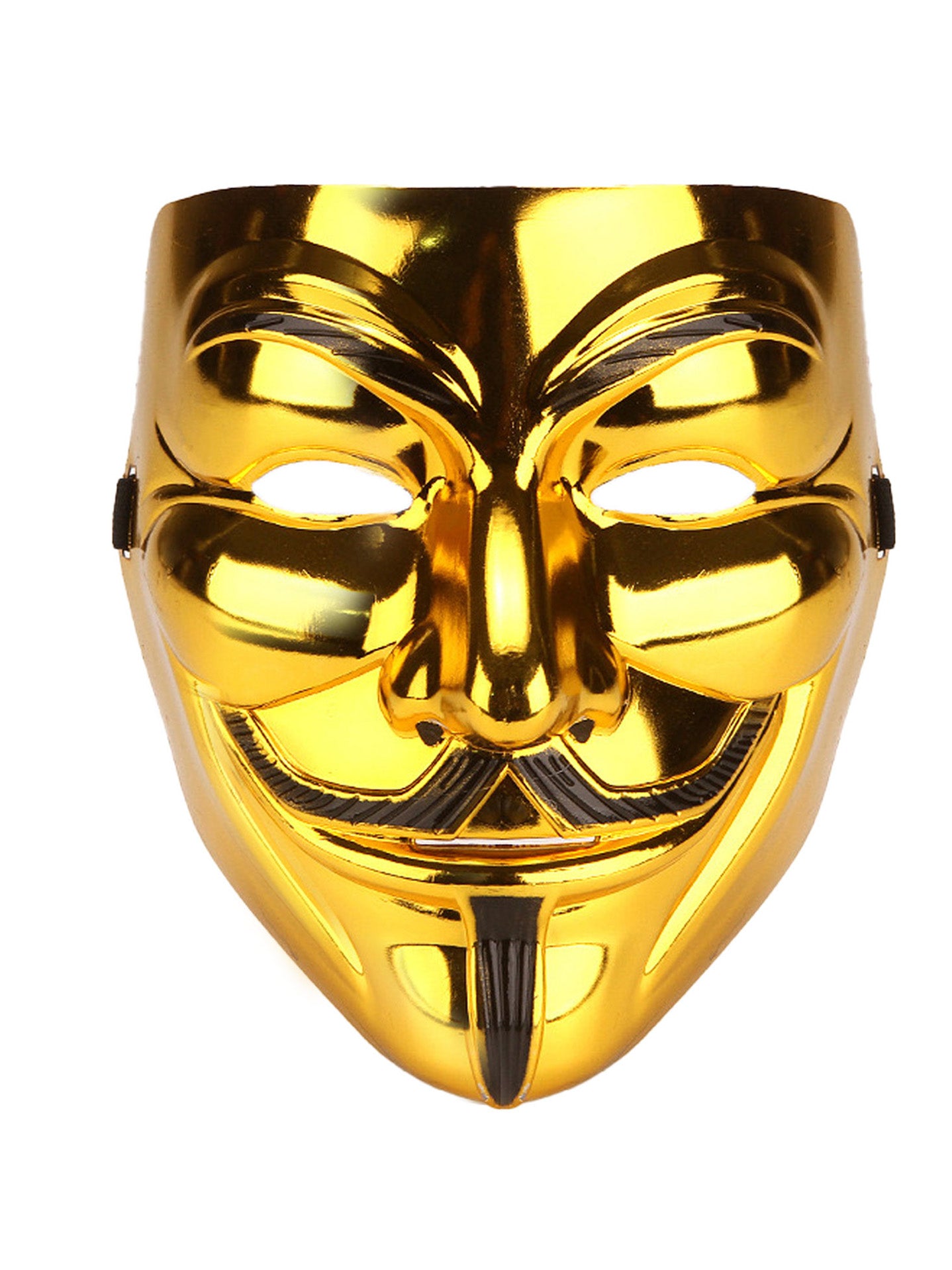 Máscara dorada estilo V de Vendetta