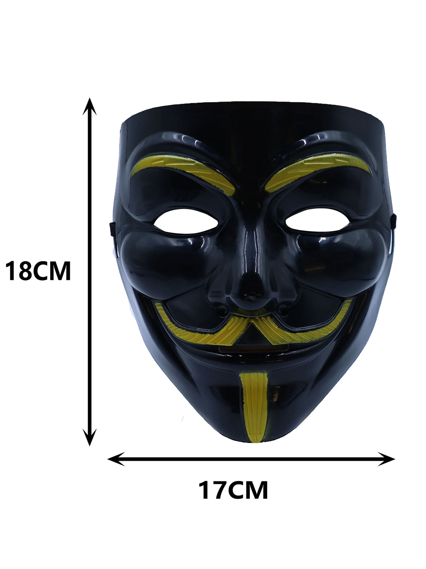 Máscara dorada estilo V de Vendetta