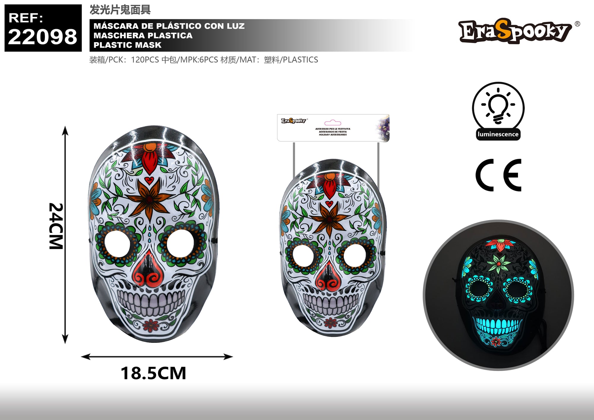 Máscara Calavera de Azúcar – Fiesta del Día de Muertos