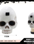 Máscara Calavera Blanca con Rejilla Ocular – Terror Clásico
