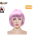 Peluca corta con flequillo – Estilo bob clásico