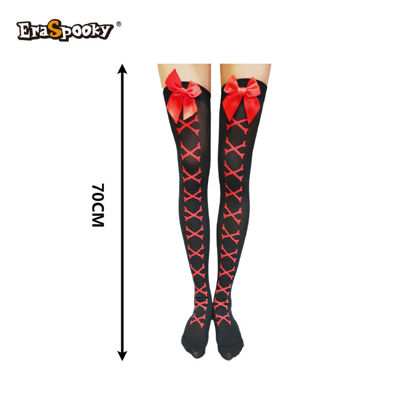 Medias altas con estampado esquelético – Halloween &amp; Cosplay