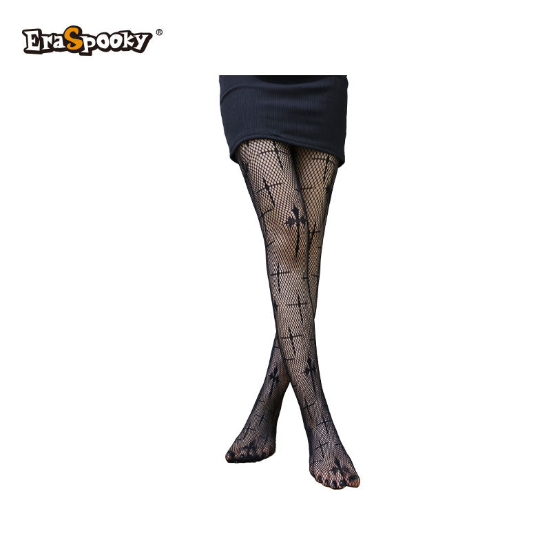 Medias de rejilla con calabazas – Halloween