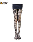 Medias de rejilla con calabazas – Halloween