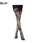 Medias de rejilla con calabazas – Halloween