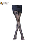 Medias de rejilla con calabazas – Halloween