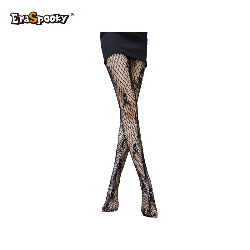 Medias de rejilla con calabazas – Halloween