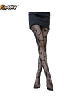 Medias de rejilla con calabazas – Halloween