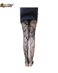 Medias de rejilla con calabazas – Halloween