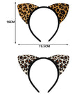 Diadema con Orejas de Gato Estilo Leopardo – Accesorio Divertido para Disfraz