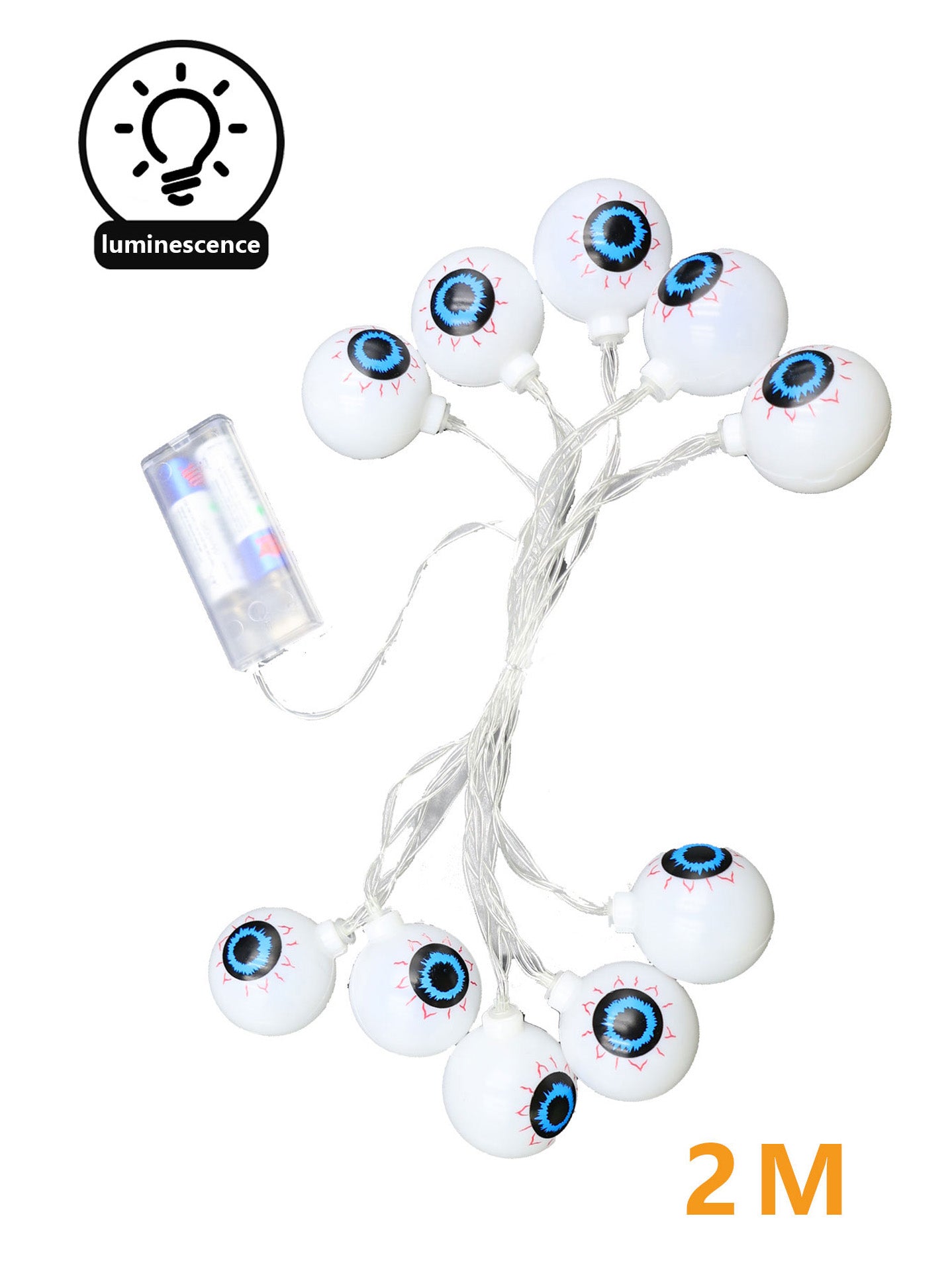 Guirnalda de Calaveras con Luz LED – Decoración Terrorífica de Halloween