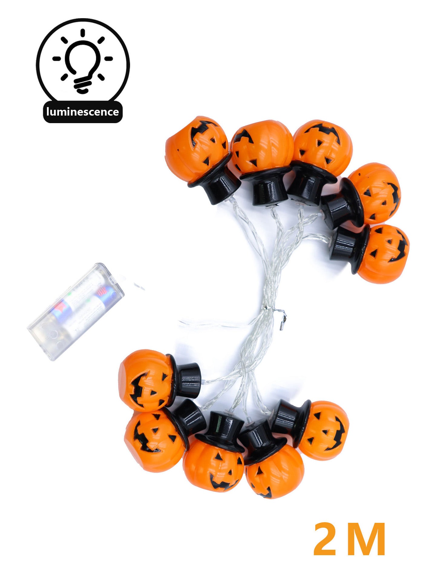 Guirnalda de Calaveras con Luz LED – Decoración Terrorífica de Halloween