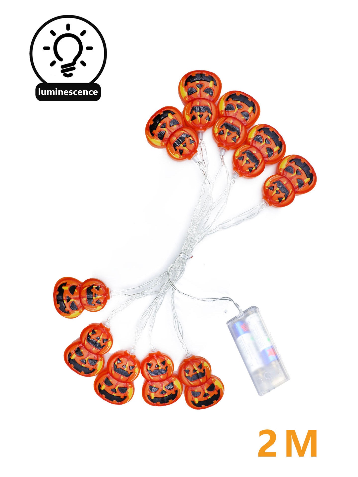Guirnalda de Calaveras con Luz LED – Decoración Terrorífica de Halloween