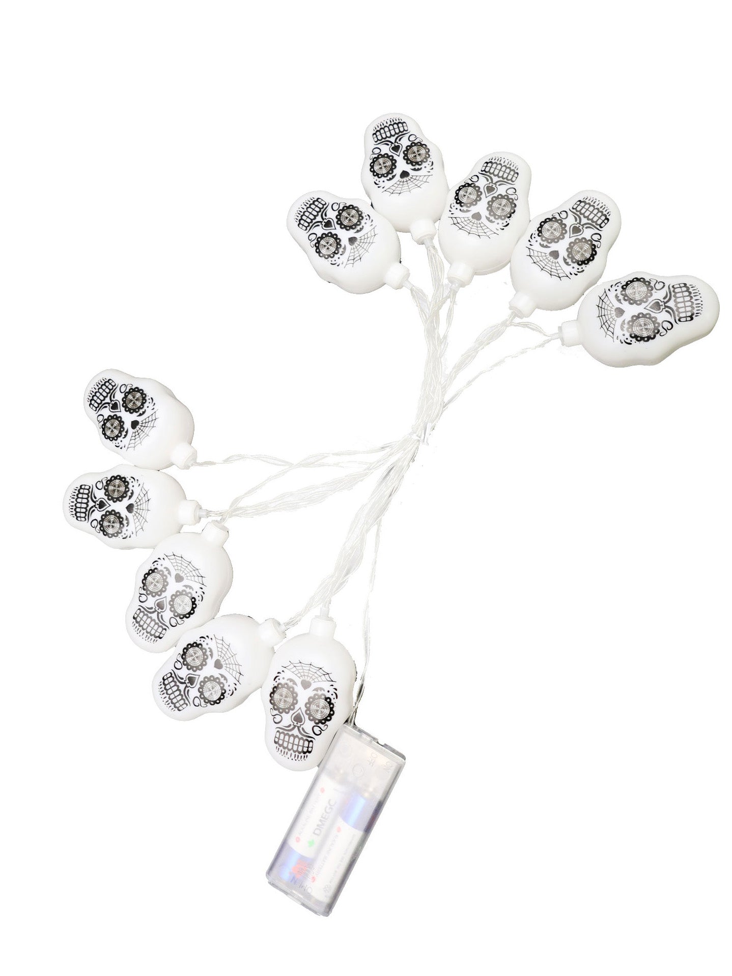 Guirnalda de Calaveras con Luz LED – Decoración Terrorífica de Halloween