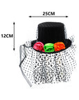Sombrero Negro con Tul y Rosas – Estilo Gótico para Halloween