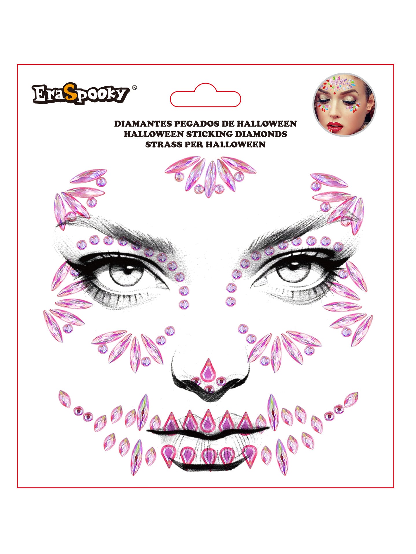 Pegatinas Faciales de Halloween – Diamantes Adhesivos para Rostro