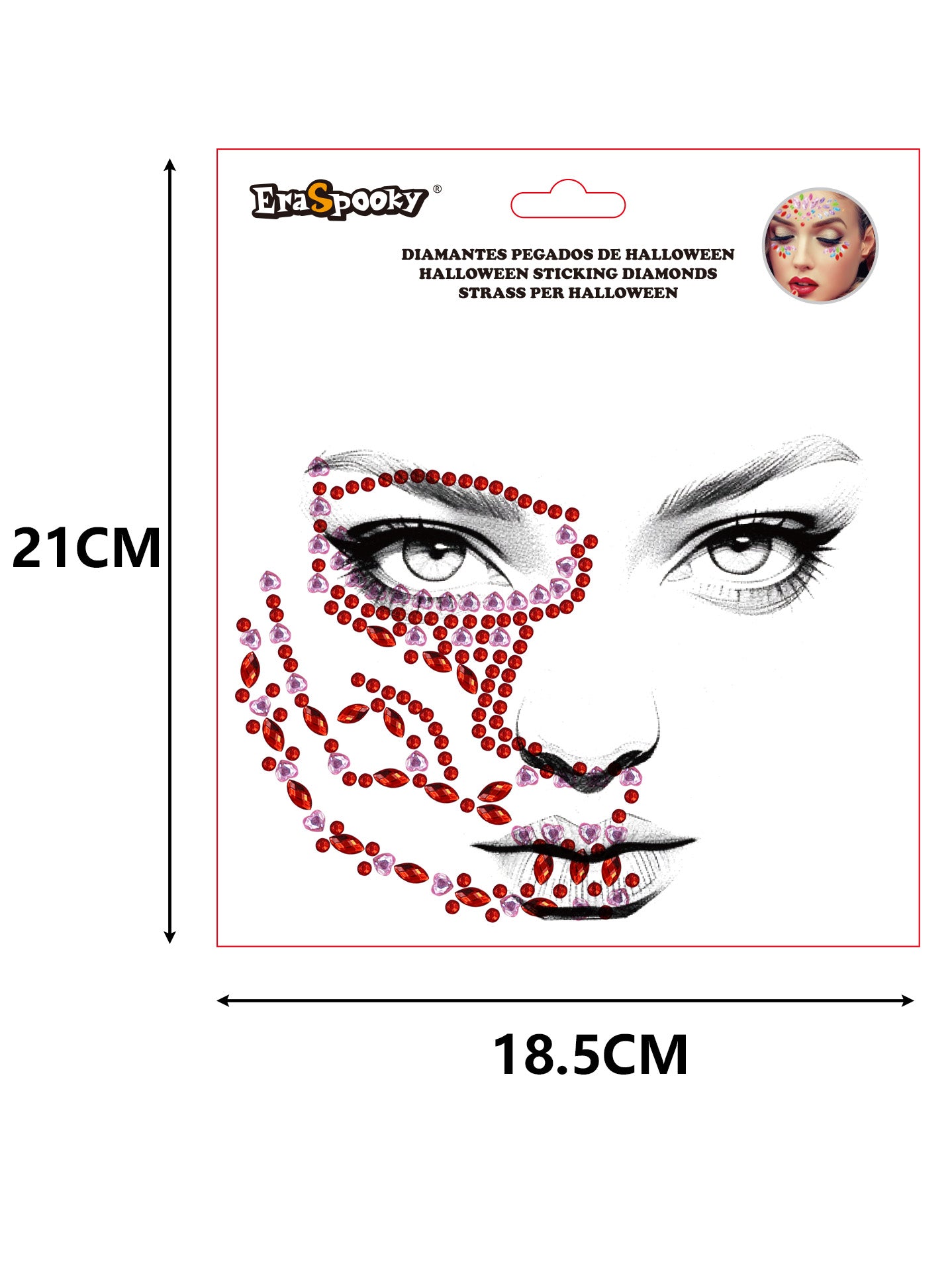 Pegatinas Faciales de Halloween – Diamantes Adhesivos para Rostro