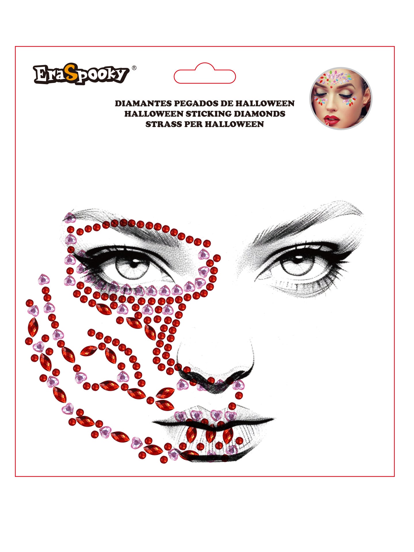 Pegatinas Faciales de Halloween – Diamantes Adhesivos para Rostro