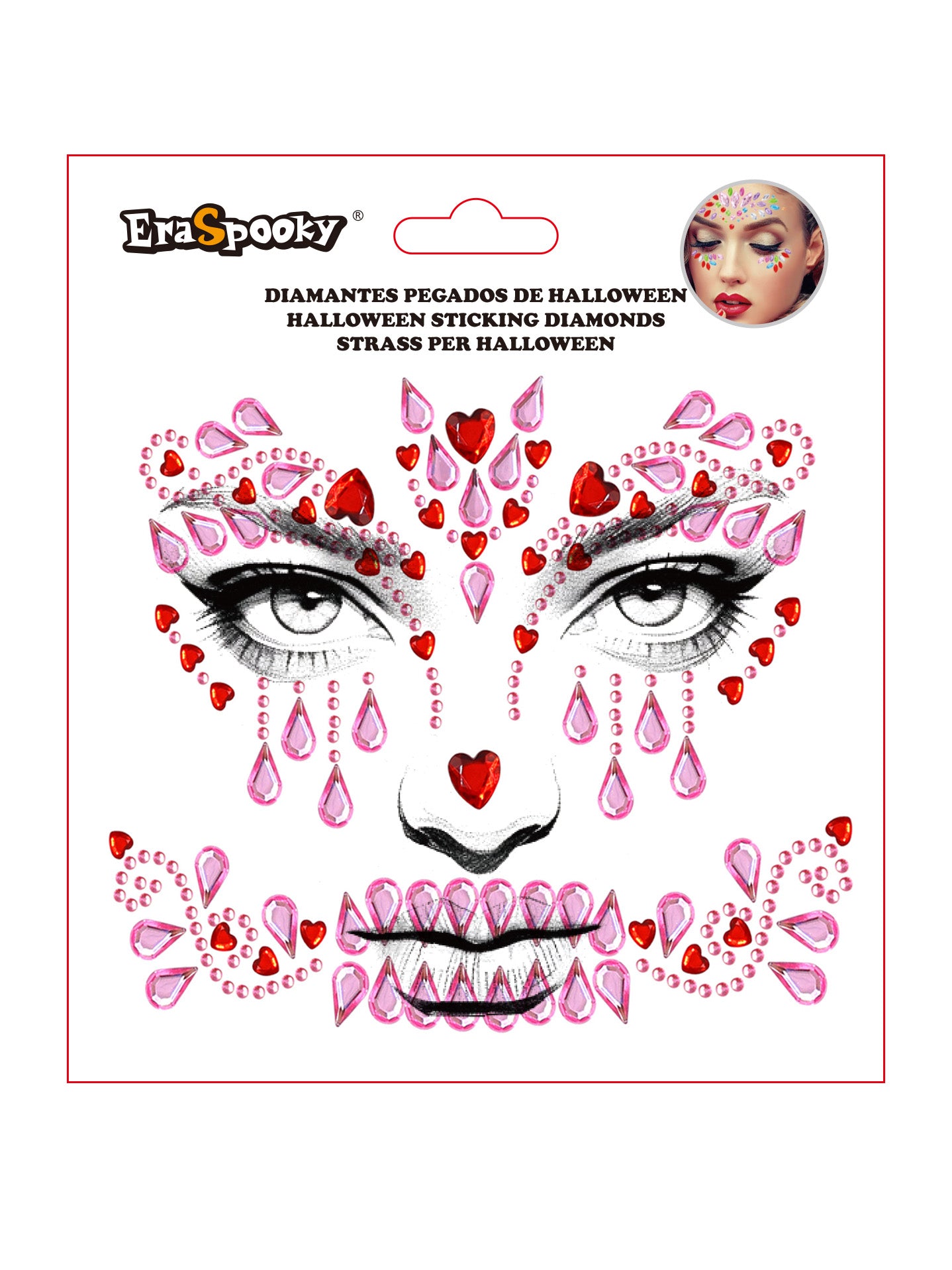 Pegatinas Faciales de Halloween – Diamantes Adhesivos para Rostro
