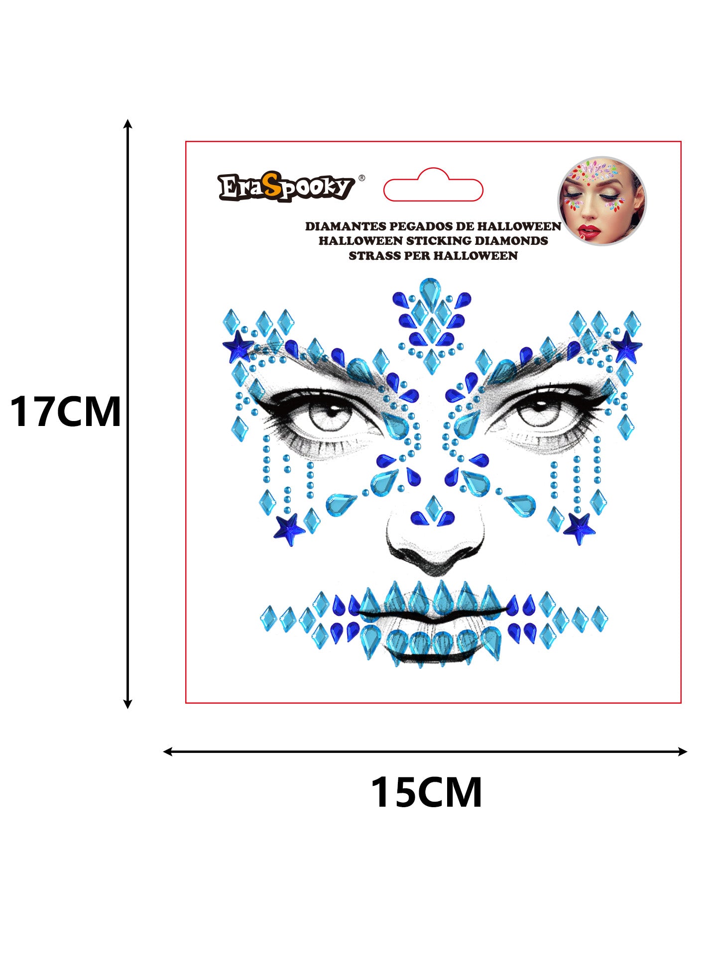 Pegatinas Faciales de Halloween – Diamantes Adhesivos para Rostro
